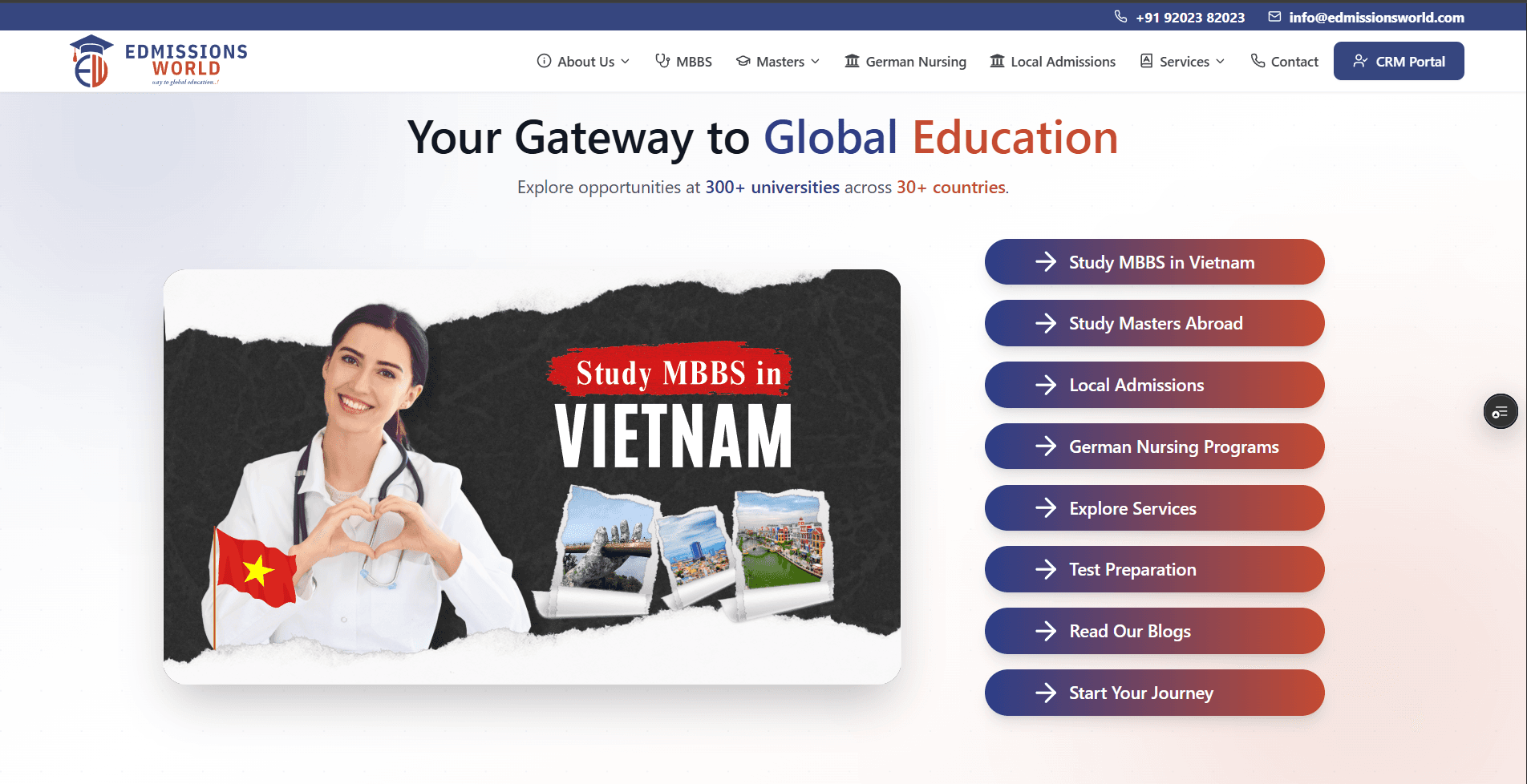 Edmissions World website preview